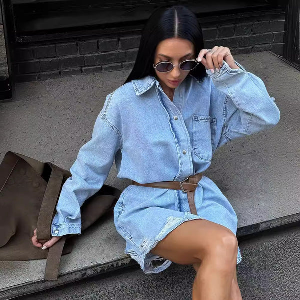Crisp Perfection Denim Gömlek