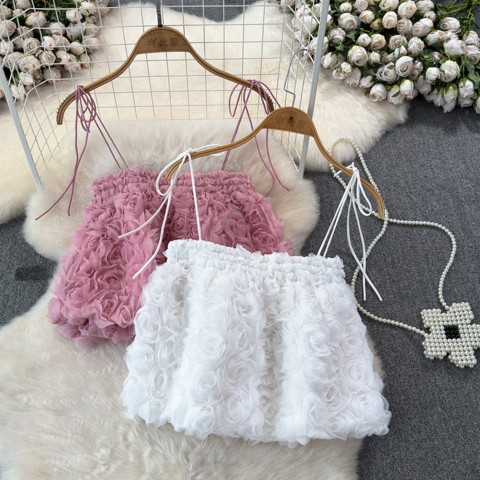 Lace Style 3D Gül Dantel Bluz