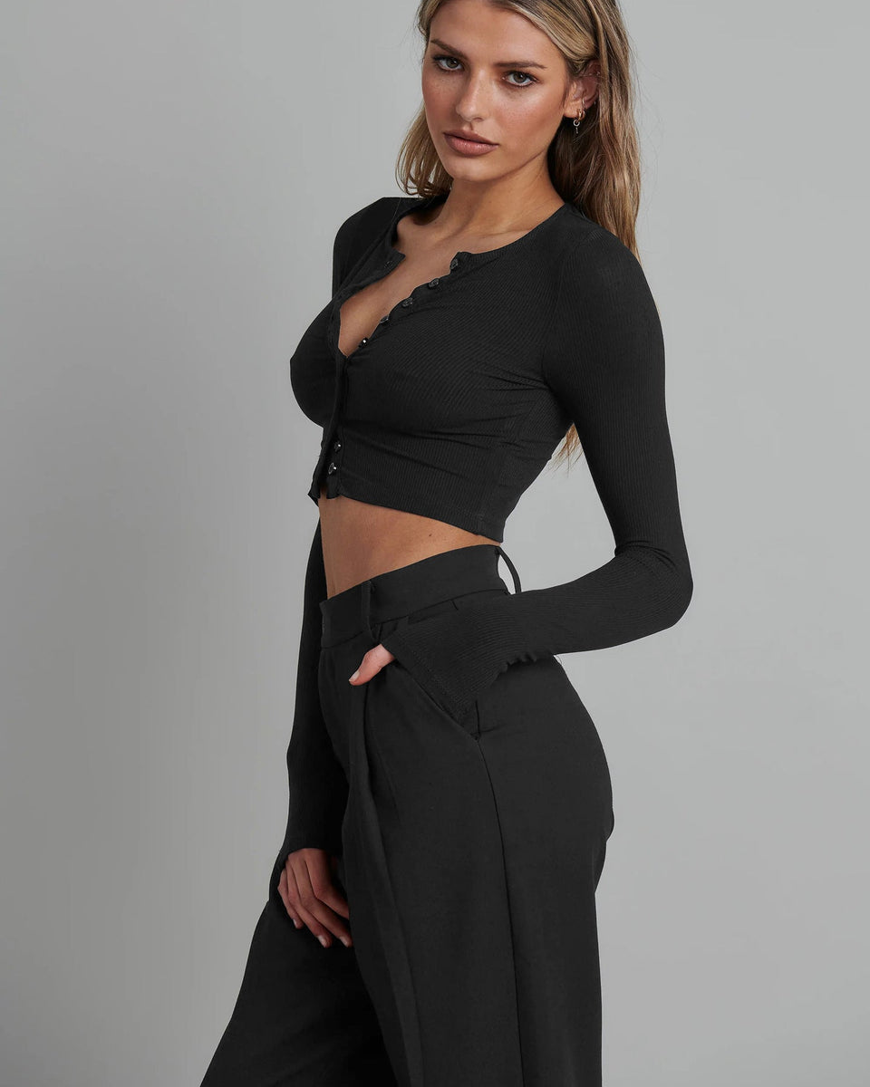 Slim-fit Ribana Desenli Kısa Hırka