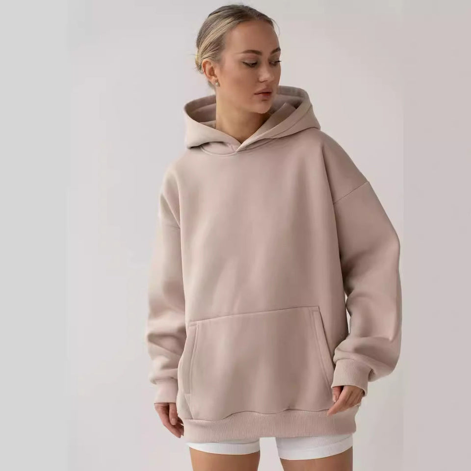 Oversize Patchwork Kapüşonlu Sweatshirt