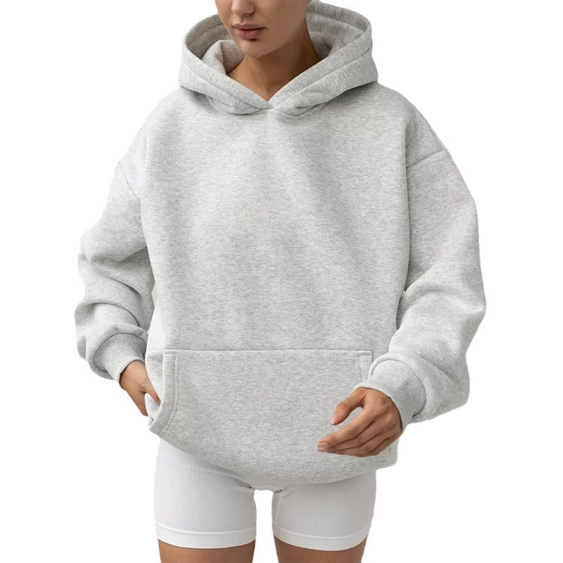 Oversize Patchwork Kapüşonlu Sweatshirt