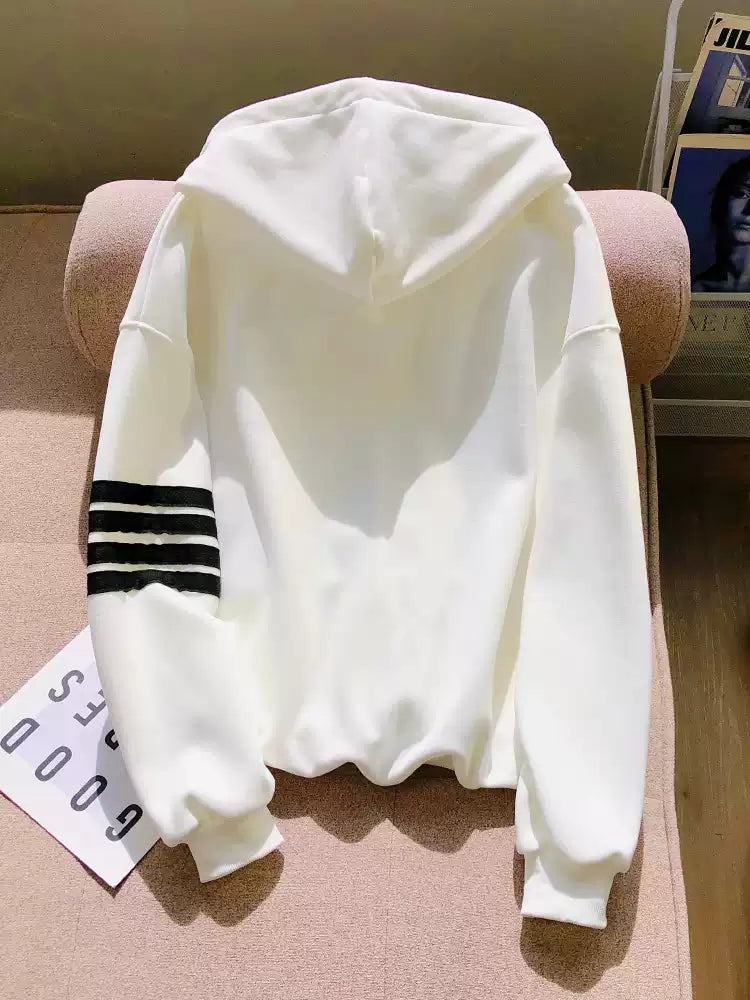 Oversized Fermuarlı Polar Kapüşonlu Sweatshirt