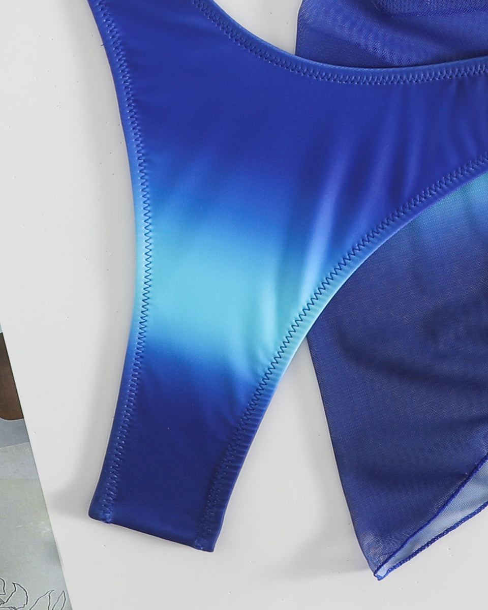 Üç Parça Soluk Renkli Mayo Ayrık Bikini