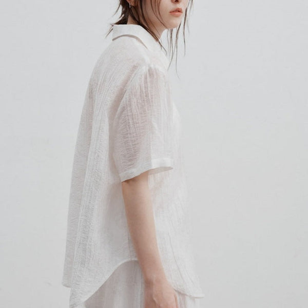 Jacquard Desenli Tencel Gömlek