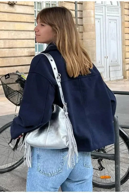 İki sıra düğmeli, kısa ceket