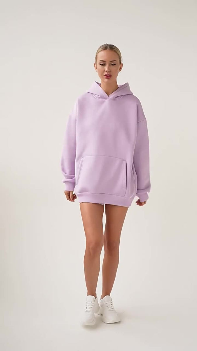 Oversize Patchwork Kapüşonlu Sweatshirt