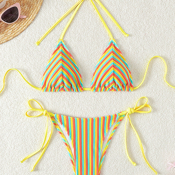 Havlu Kumaş Askılı Kravat Bikini
