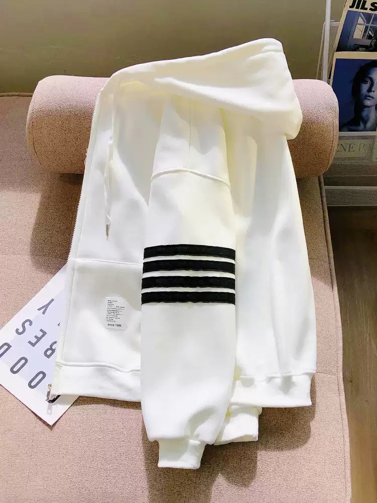 Oversized Fermuarlı Polar Kapüşonlu Sweatshirt