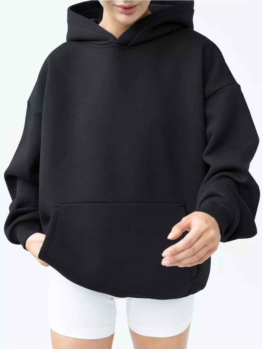 Oversize Patchwork Kapüşonlu Sweatshirt