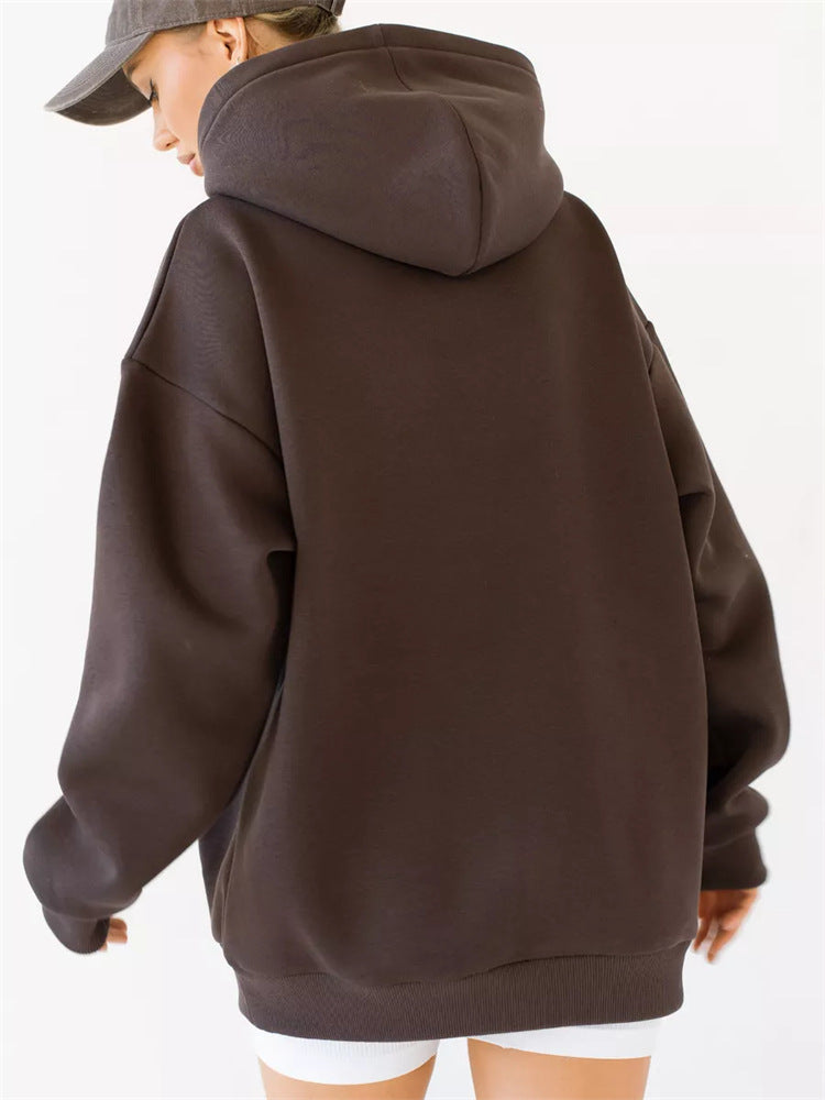 Oversize Patchwork Kapüşonlu Sweatshirt