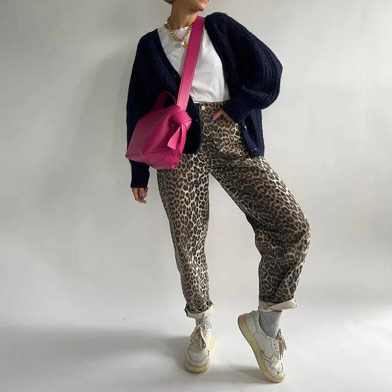 Wren | Leopar Desenli Kot Pantolon