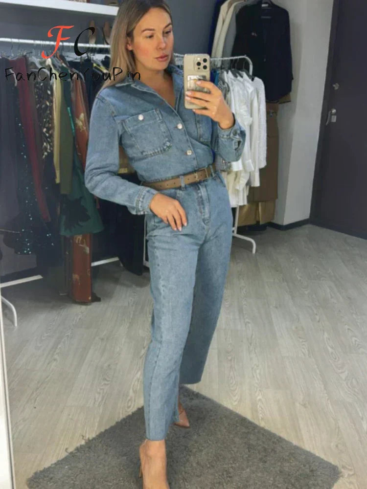 Florencia Kadın Denim Tulum