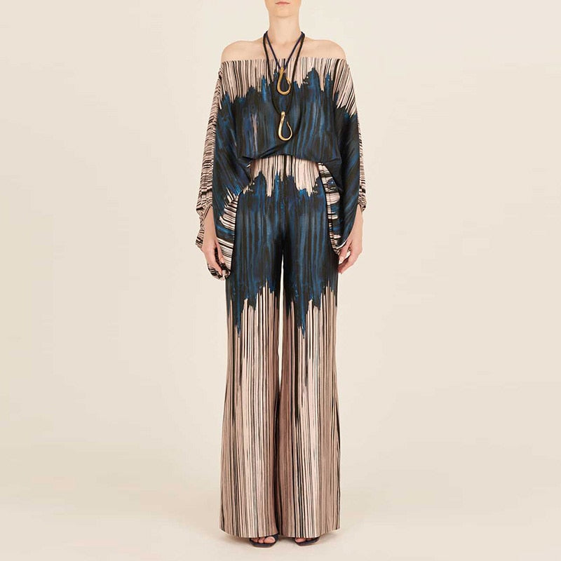 Pauline | Şık Off-Shoulder Takım ve Geniş Pantolon