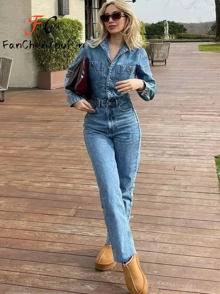 Florencia Kadın Denim Tulum
