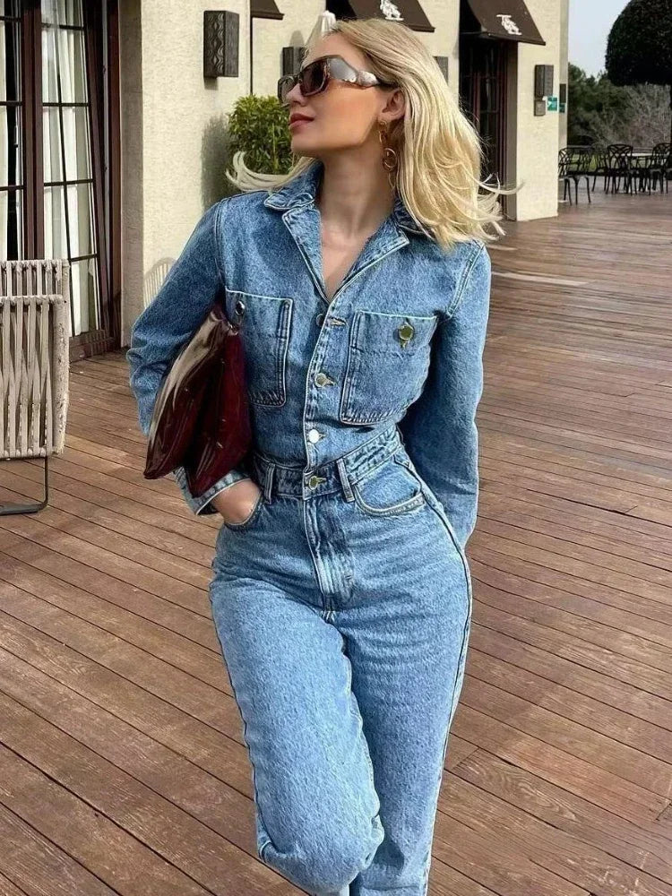 Florencia Kadın Denim Tulum