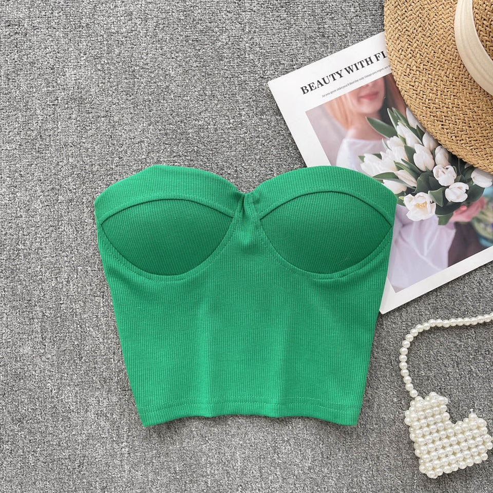 Maria Crop Straplez Bluz
