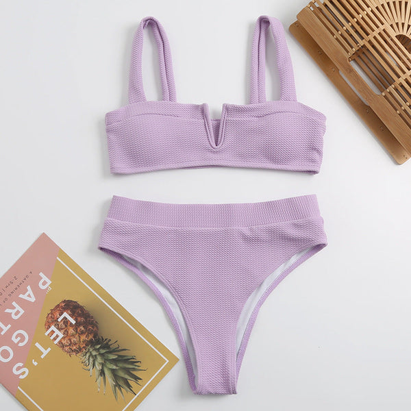Düz V-Kesim Askısız Tankini