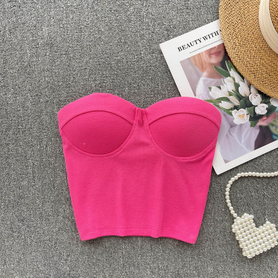 Maria Crop Straplez Bluz