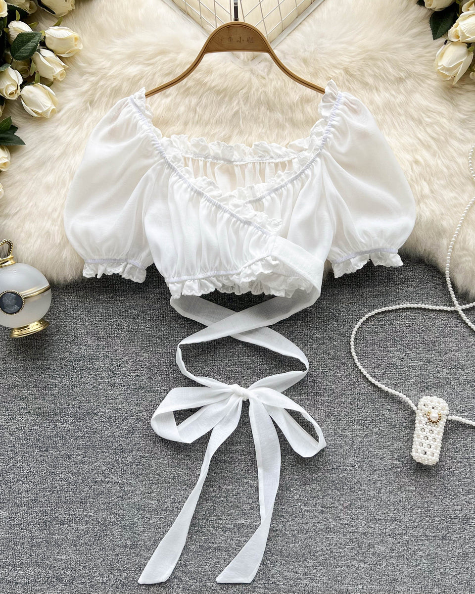 Midriff Şeffaf Bluz
