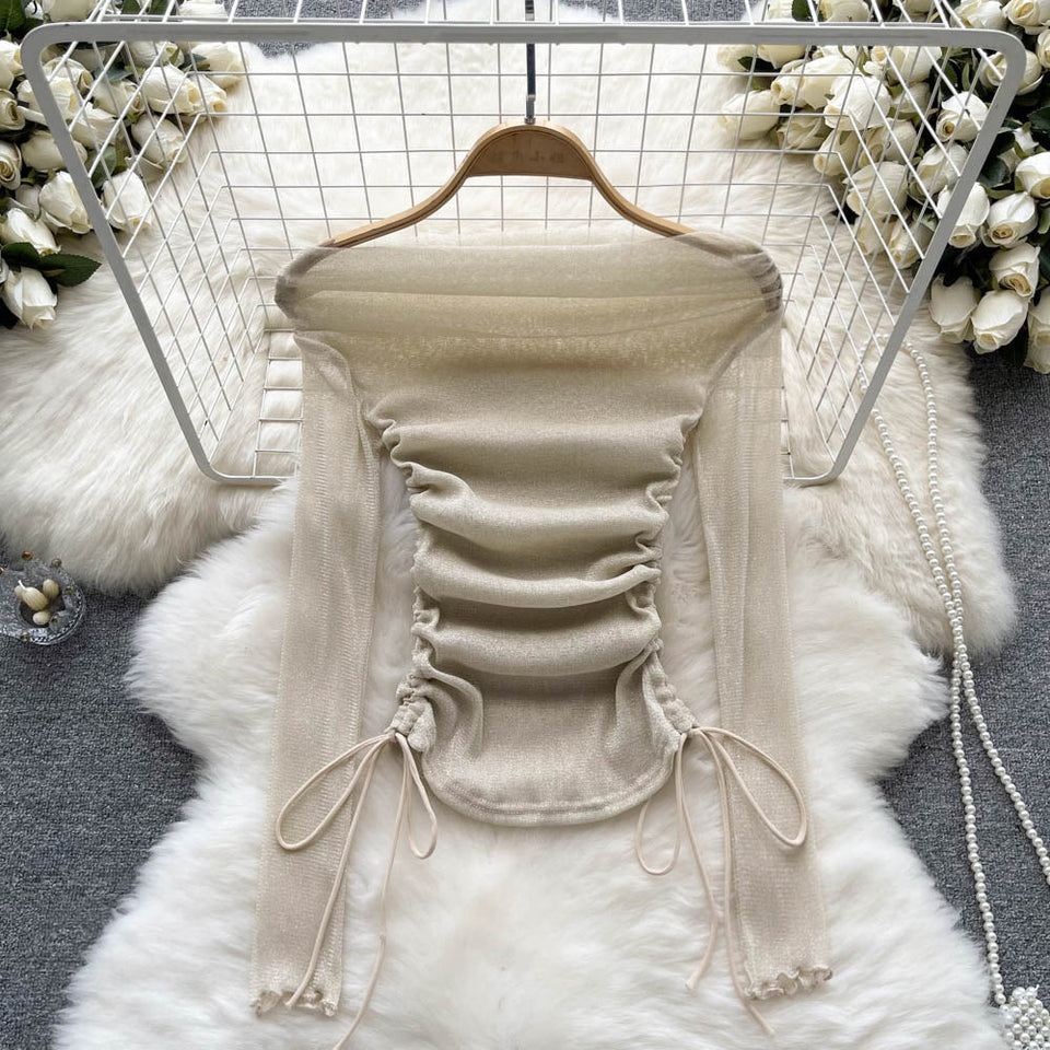 Niş Çekmeli Off-shoulder Üst