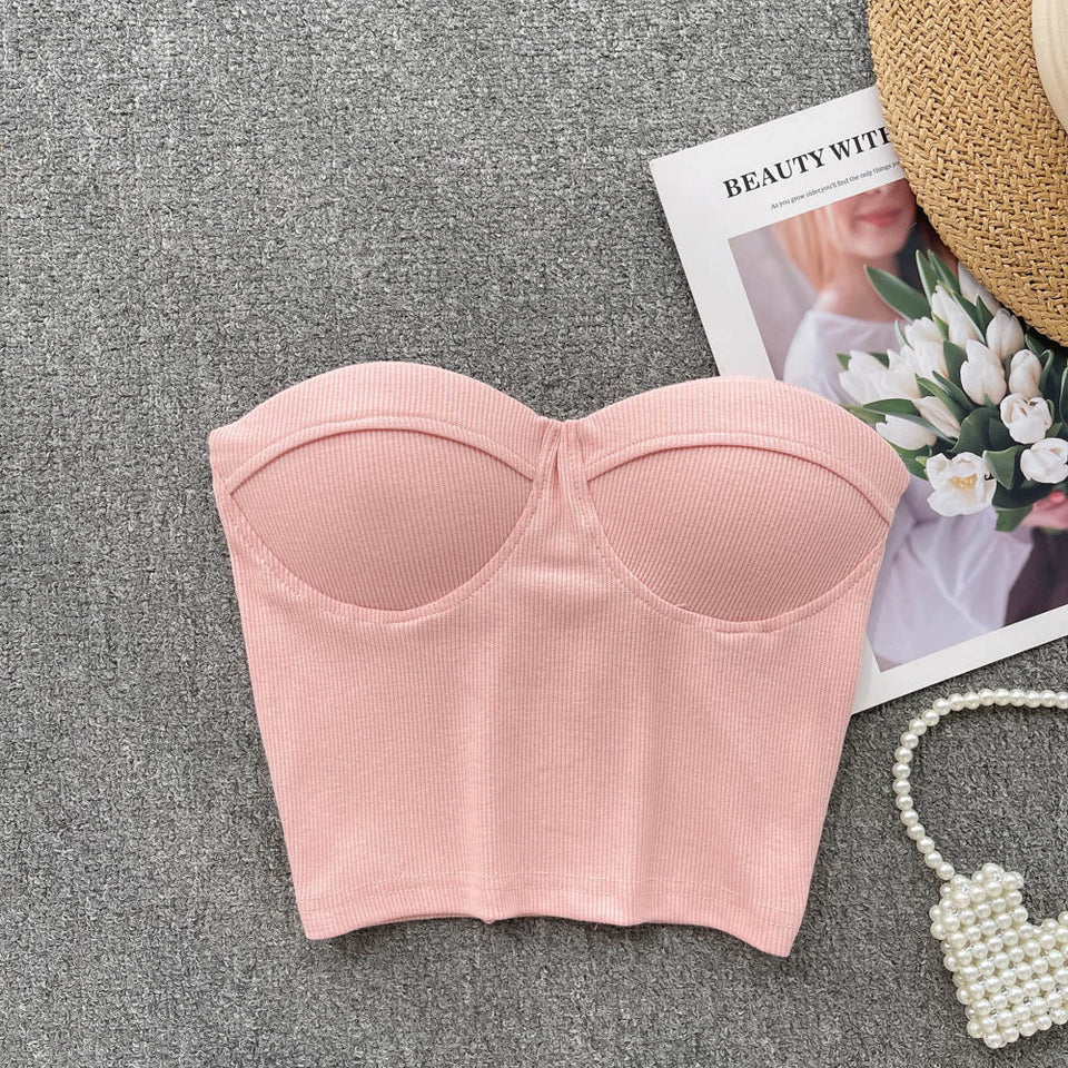 Maria Crop Straplez Bluz