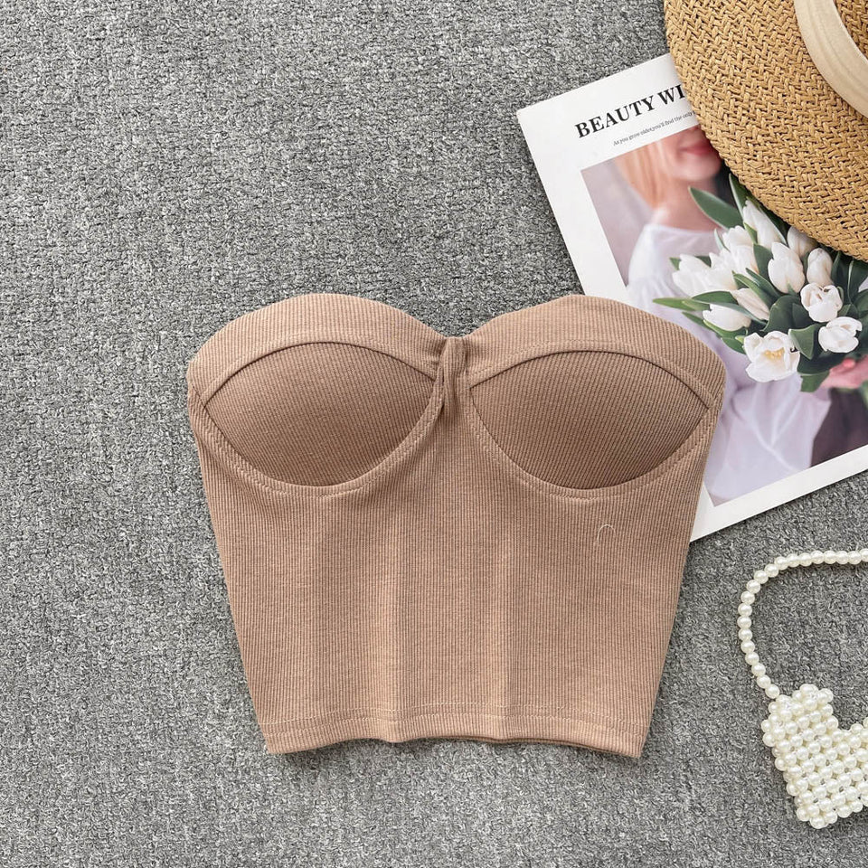 Maria Crop Straplez Bluz