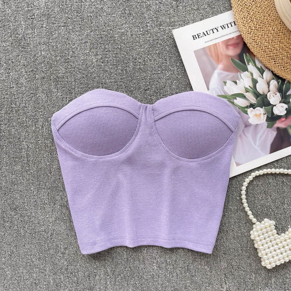 Maria Crop Straplez Bluz
