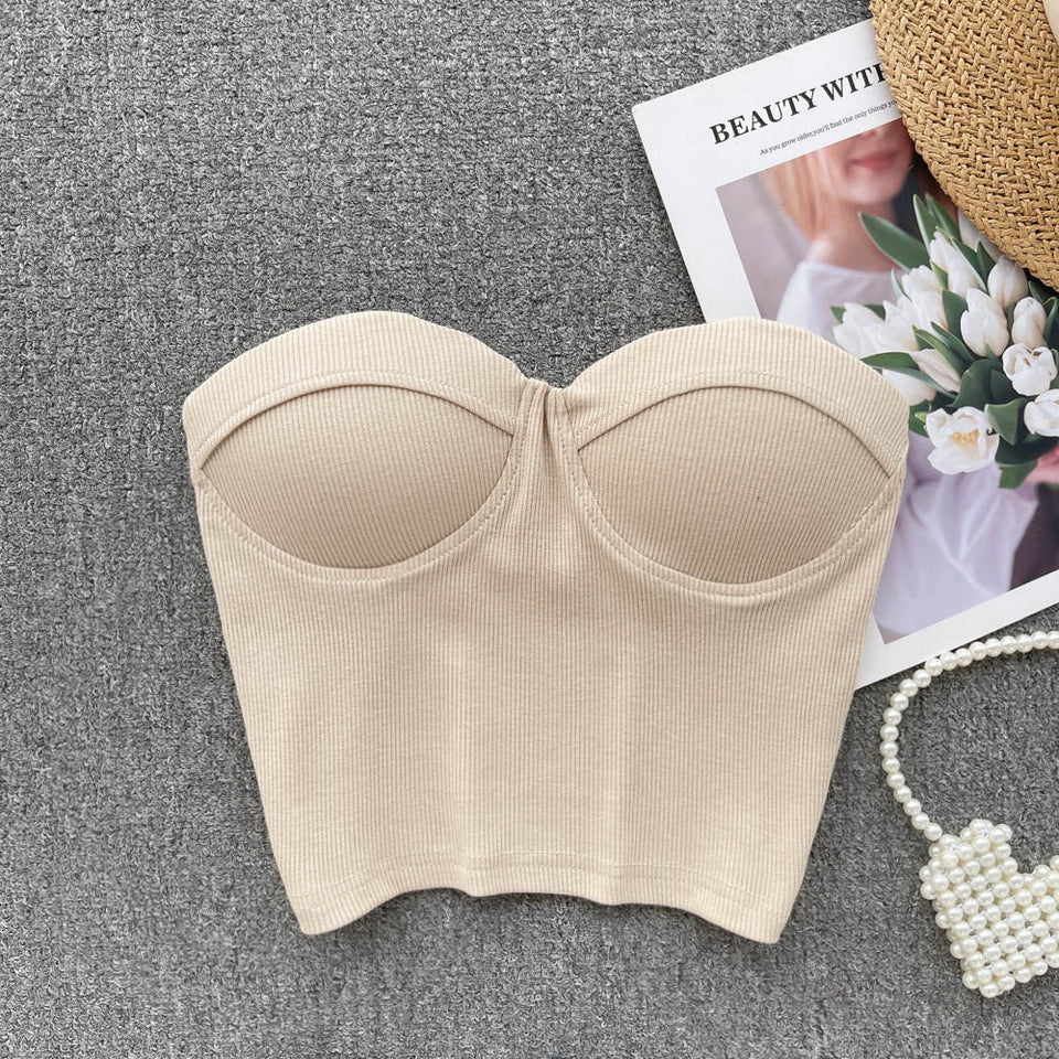 Maria Crop Straplez Bluz