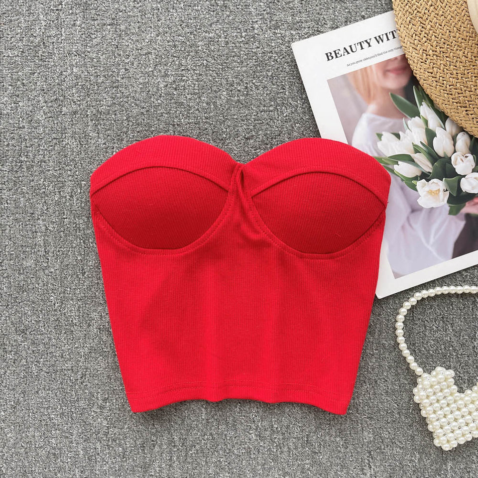 Maria Crop Straplez Bluz