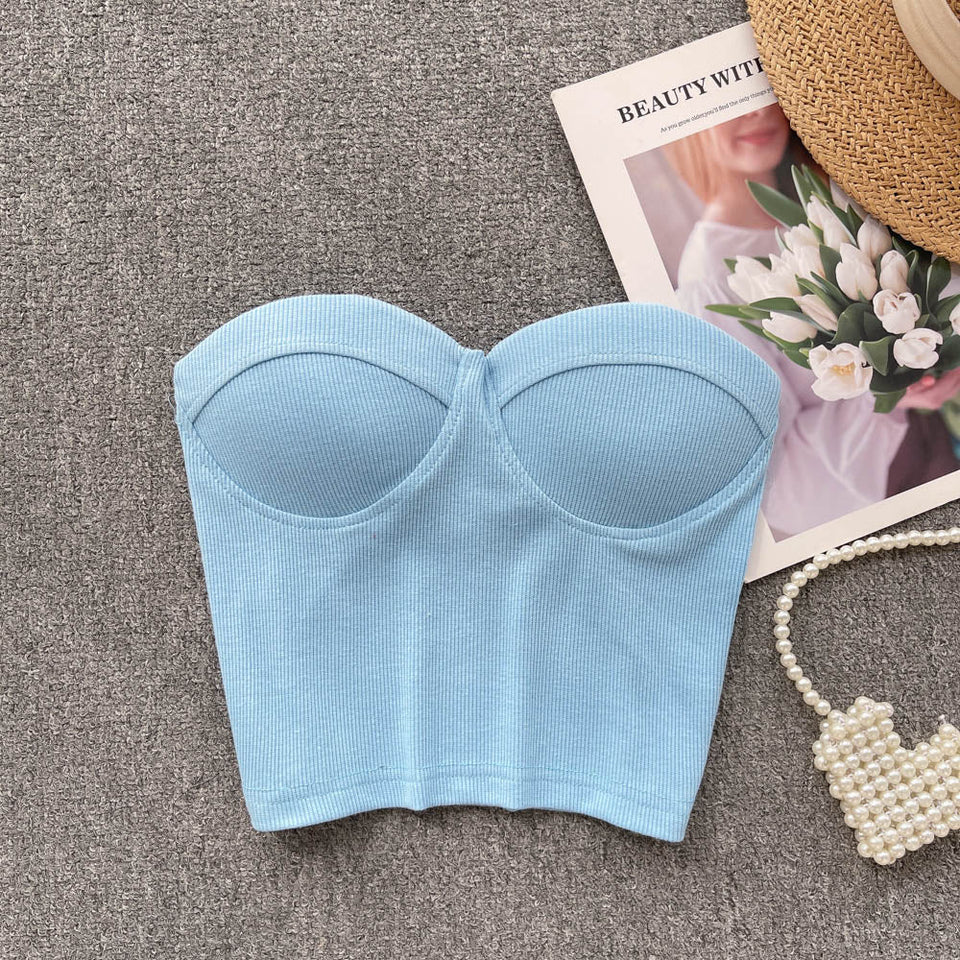 Maria Crop Straplez Bluz