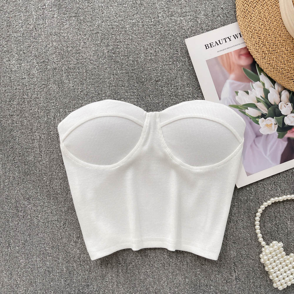 Maria Crop Straplez Bluz