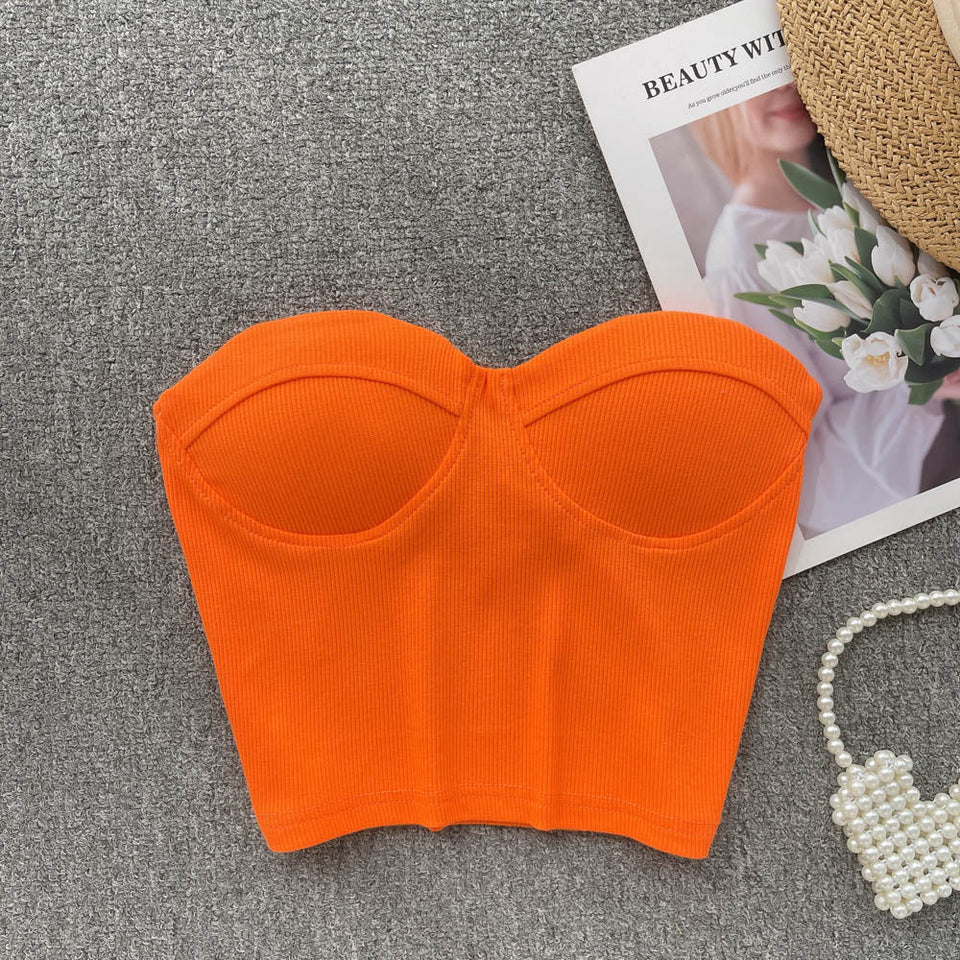 Maria Crop Straplez Bluz