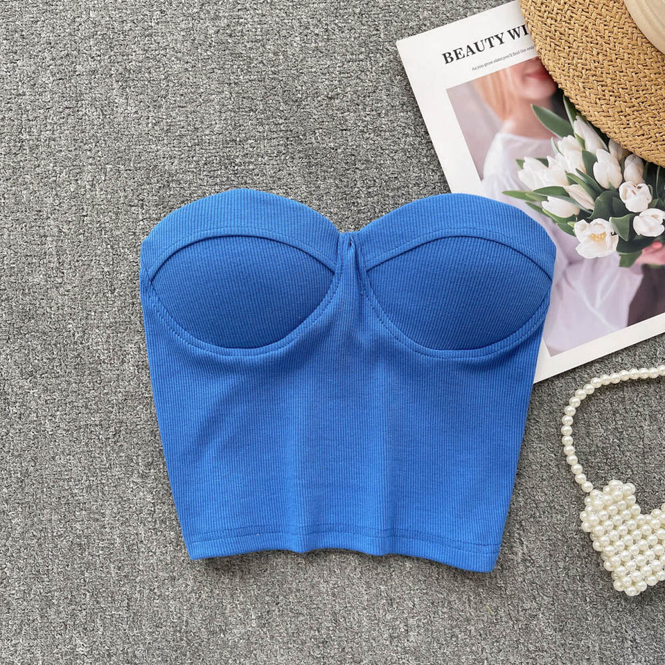 Maria Crop Straplez Bluz