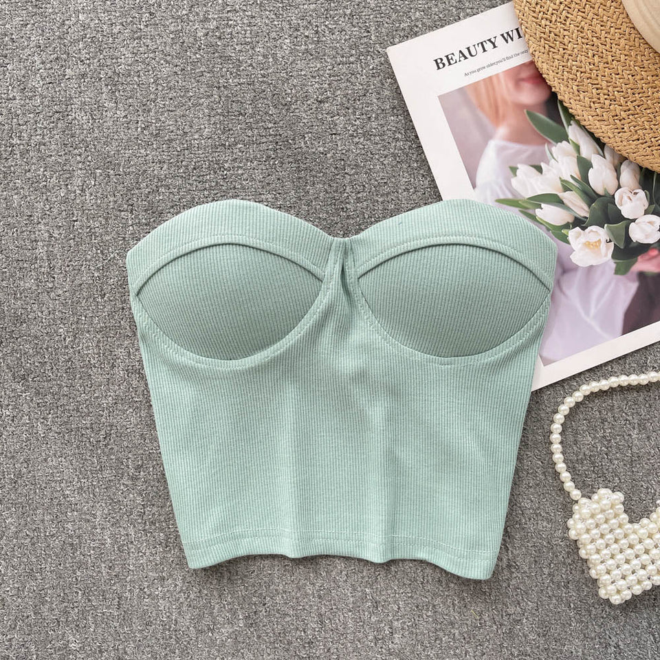 Maria Crop Straplez Bluz