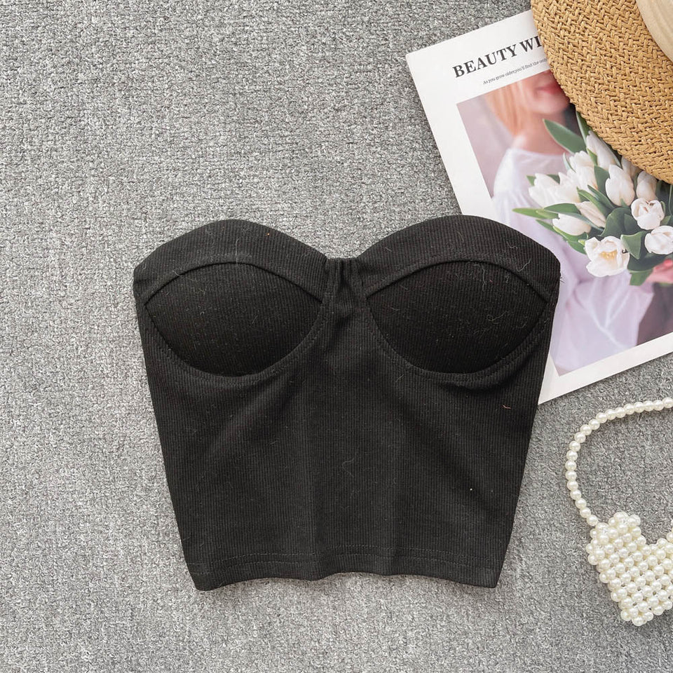 Maria Crop Straplez Bluz