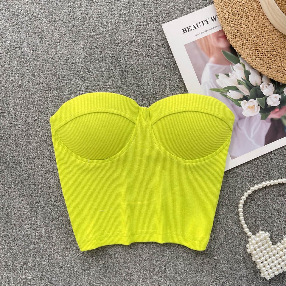 Maria Crop Straplez Bluz