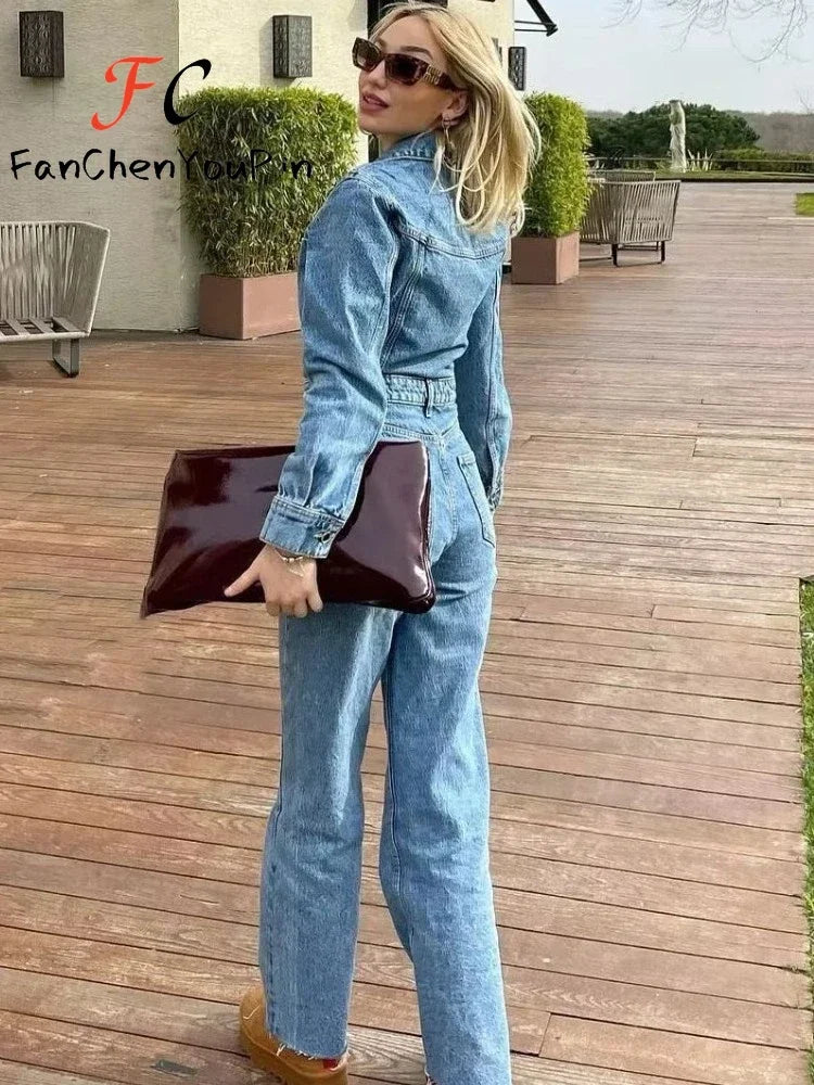 Florencia Kadın Denim Tulum