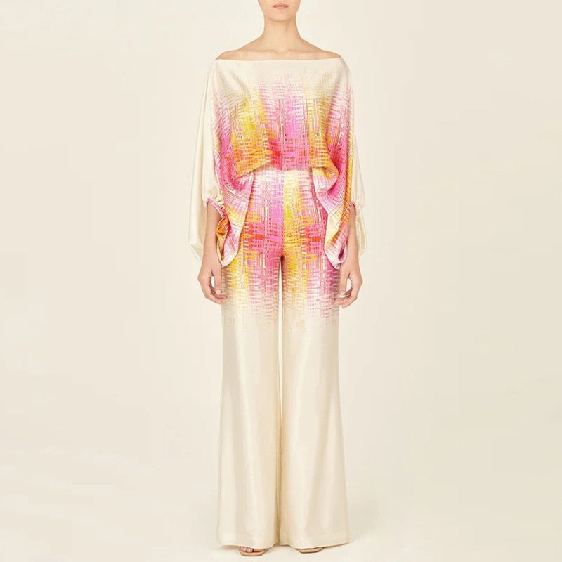 Pauline | Şık Off-Shoulder Takım ve Geniş Pantolon