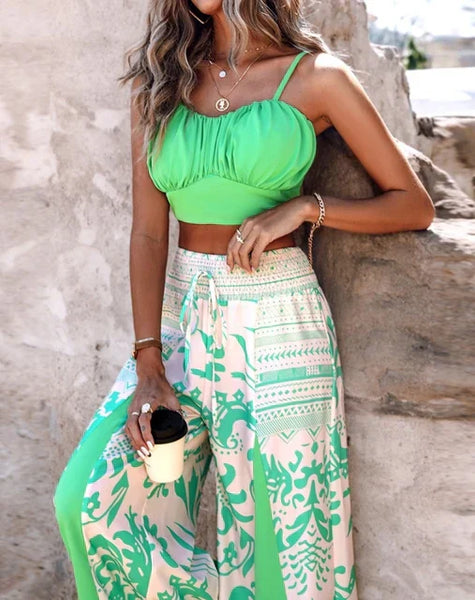 Anneliese | Şık Şekilde Rıhtılmış Crop Top Seti