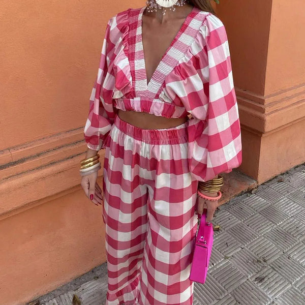 Eva | Rahat kareli moda takım seti