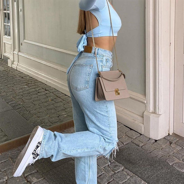 Silkeir | Kadınlar için Baggy Jean | Mavi