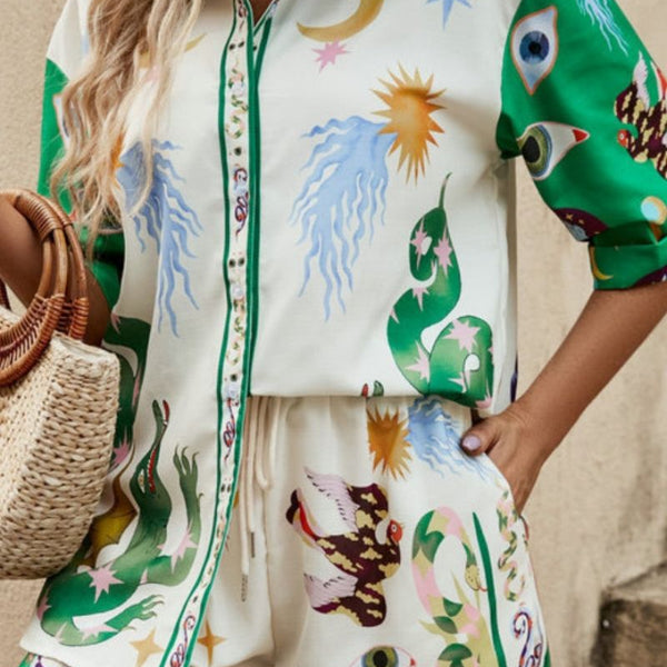 Ottilia Boho-Set Gömlek ve Şort
