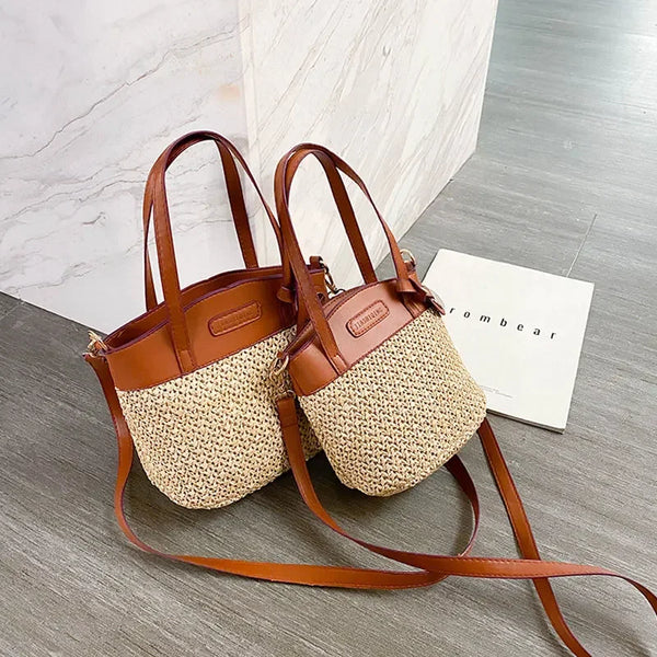 Bellachicha - Kadın Omuz Çantası, Örgü Desenli, PU Patchwork ve Tasarımcı Askı