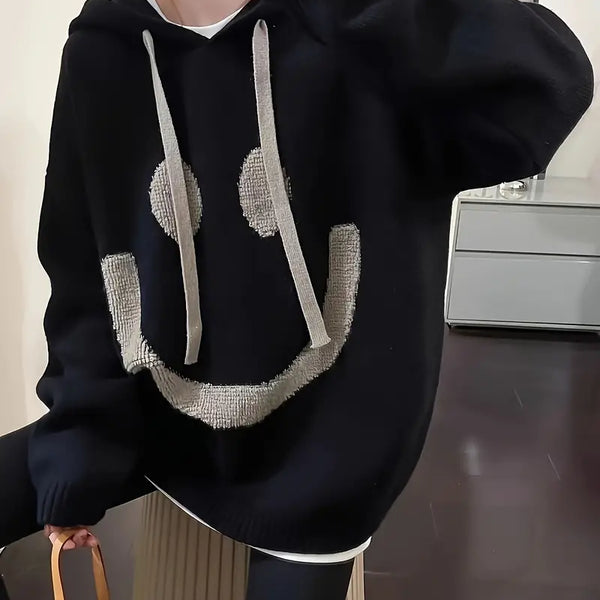 Rebecca – gülümseme tasarımlı kapüşonlu sweatshirt