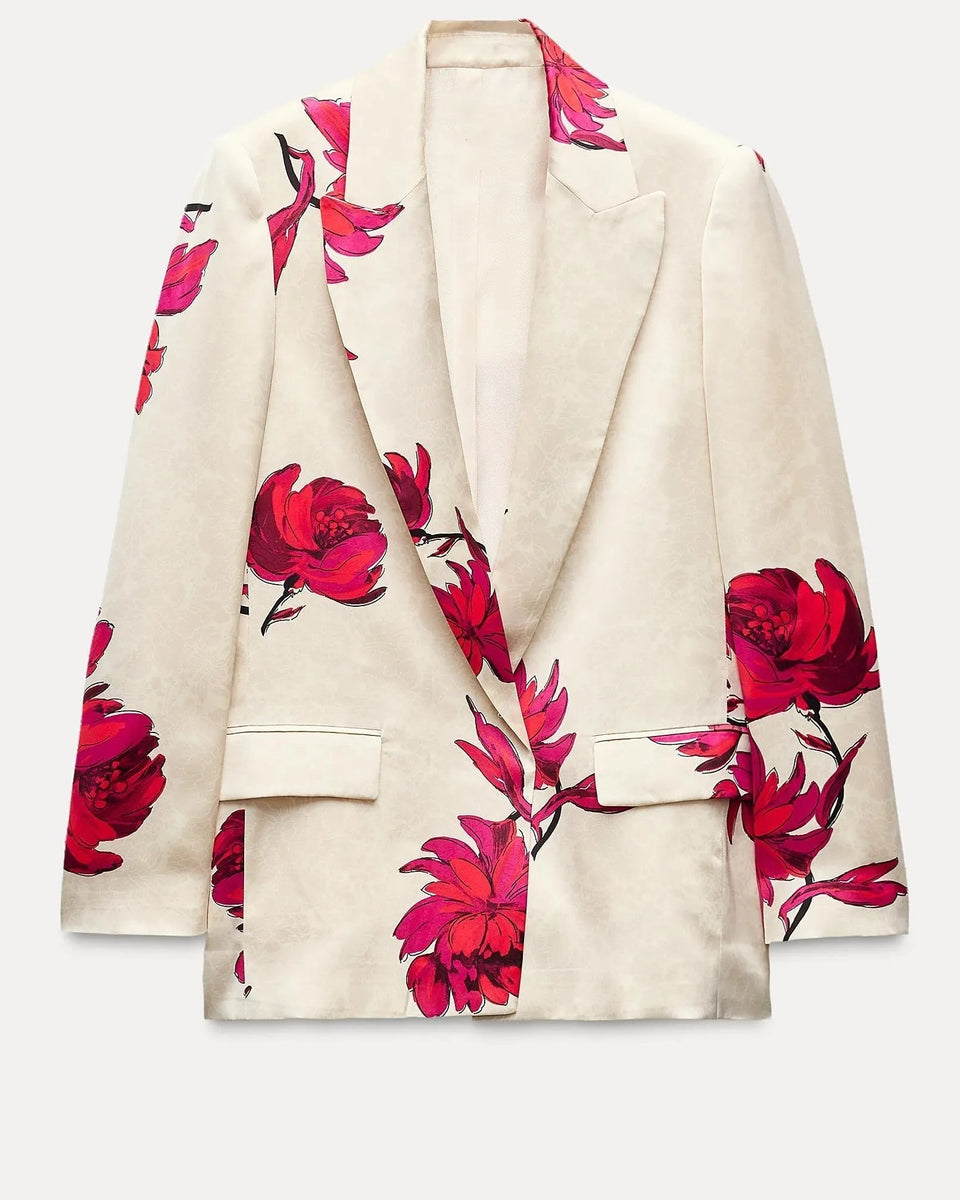 Nelly Çiçek Desenli Blazer Takımı