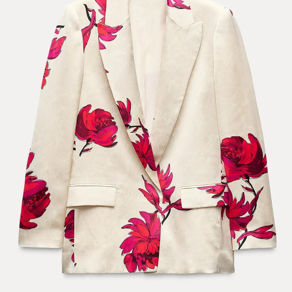 Nelly Çiçek Desenli Blazer Takımı