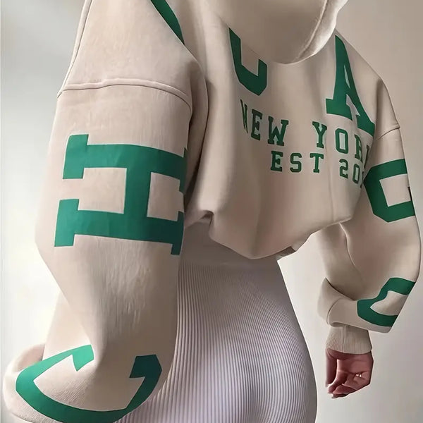 Luna – oversize uzun kollu kapüşonlu sweatshirt