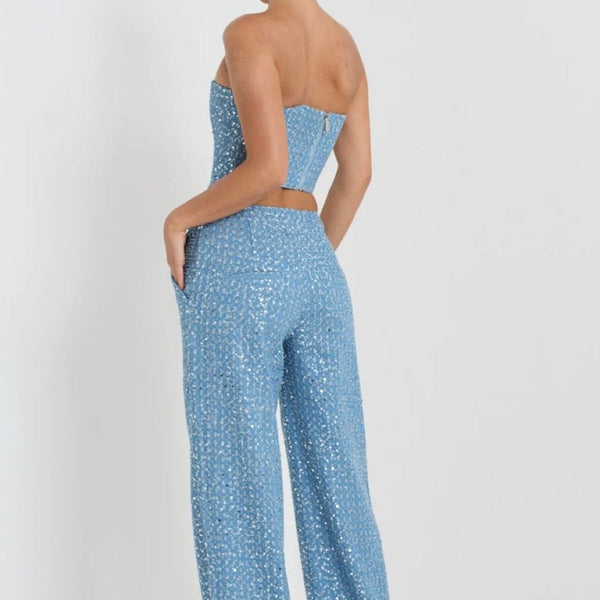 Belinda Payetli Kot Pantolon Seti