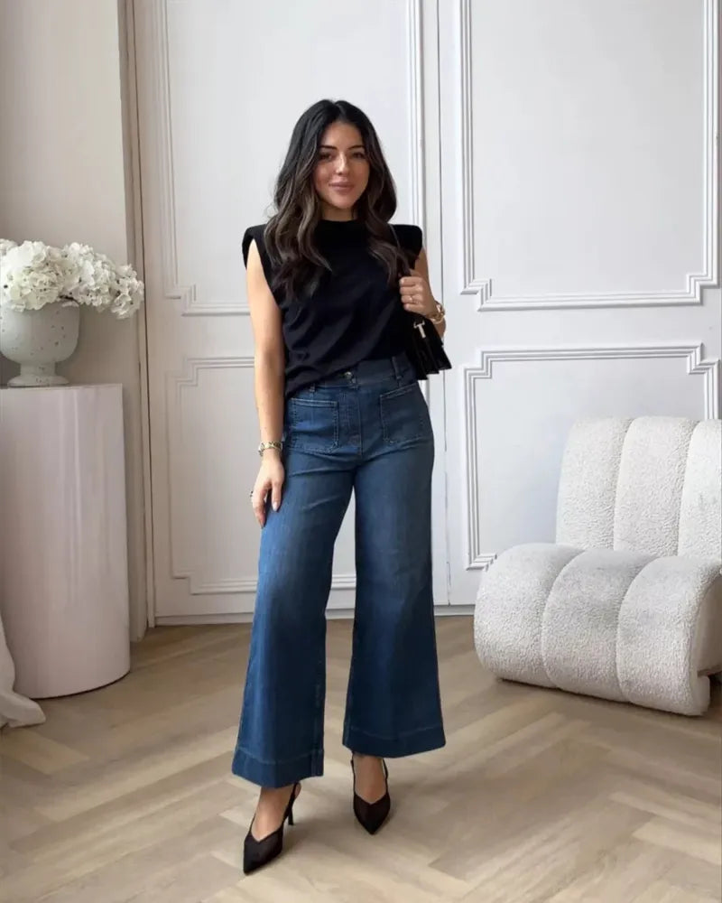 Trina | Geniş Paçalı ve Cepli Kısa Jean