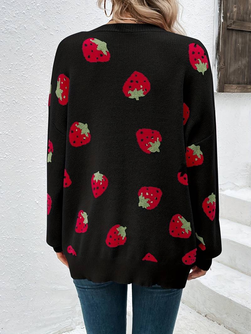 Liora – Açık önlü şık çilek cardigan, bahar için